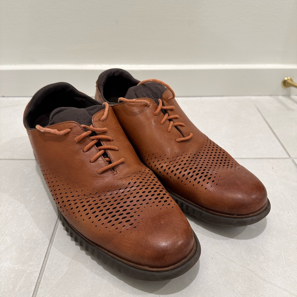 2.ZEROGRAND Lined Laser Wingtip Oxford